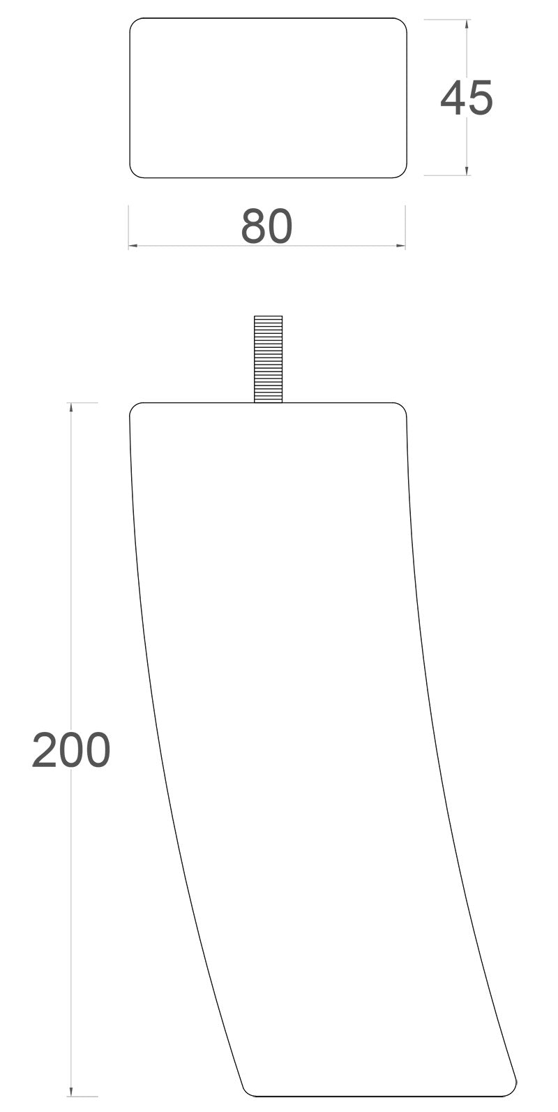 Curved Back Furniture Legs 200mm