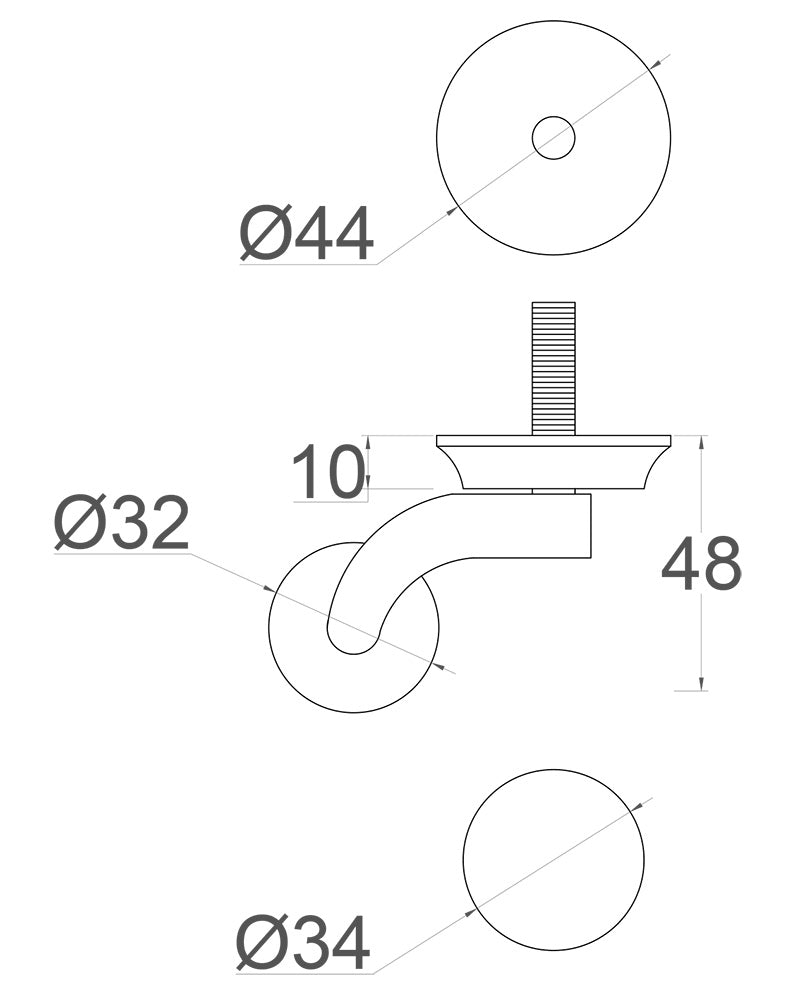 Concave Cup Castor Standard