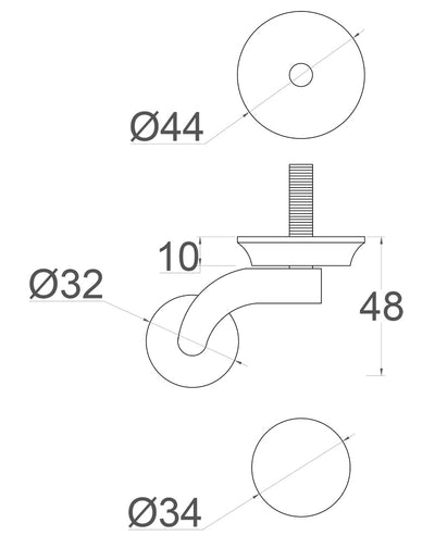 Concave Cup Castor Standard