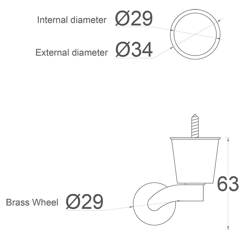 1 1/8 Inch (29mm) - Including Screws