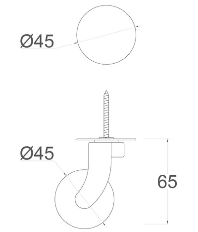 Satin Screw Plate Castor